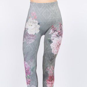 M. Rena Summer Floral Print Tummy Control Leggings